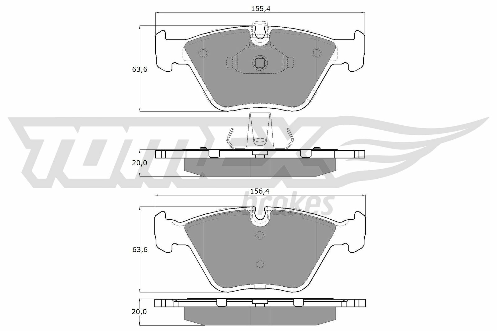 Sada brzdových destiček, kotoučová brzda TOMEX Brakes